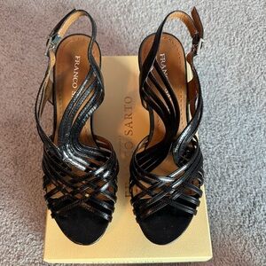 Franco Sarto Black Wedge Sandals